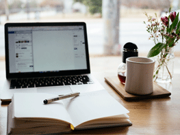 laptop and notepad